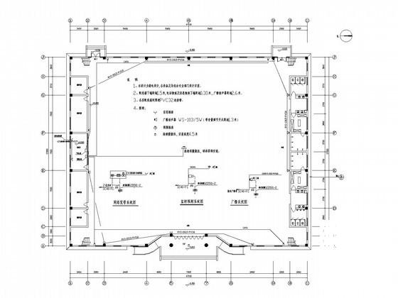 2075平米两层职工篮球馆强电系统施工CAD图纸 - 2