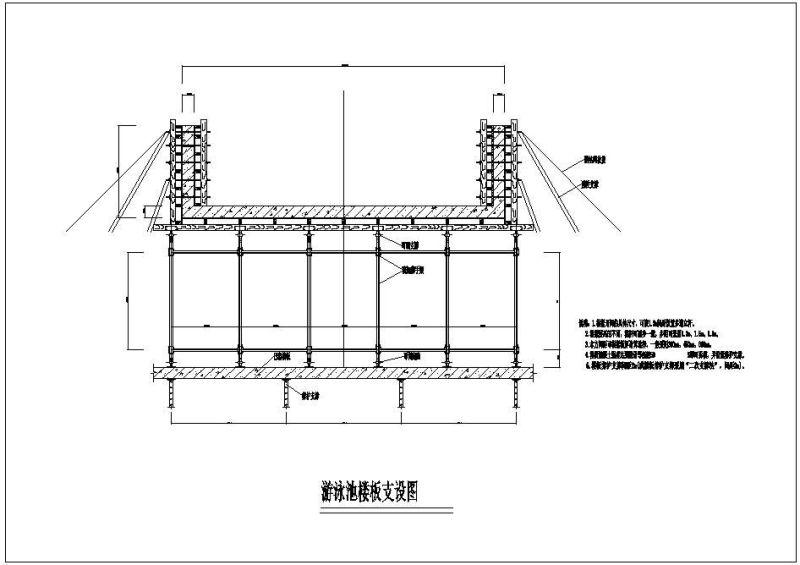 游泳池楼板支设节点构造详图纸cad - 1
