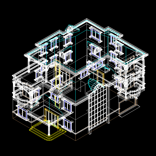 一份3层别墅部分建筑结构设计方案CAD施工图纸 - 下载 - 好图网